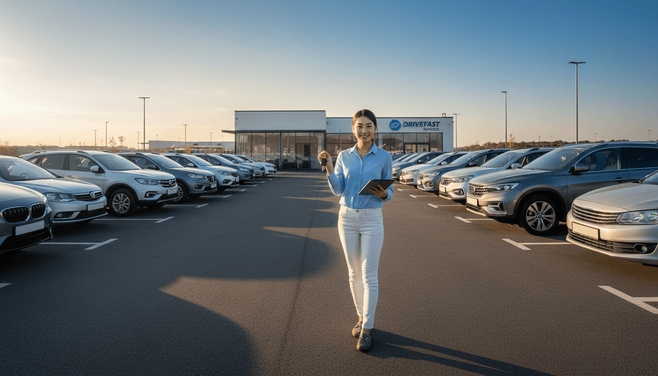 Car rental facility with fleet vehicles and modern transportation hub in Lisbon
